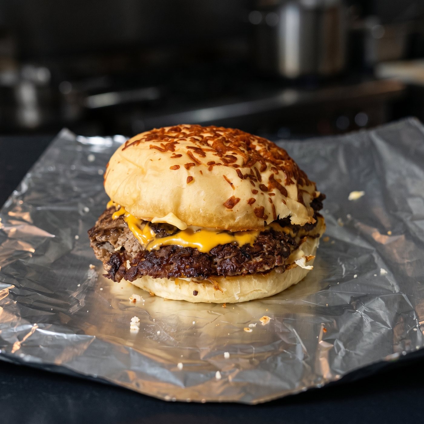 King: smash burger con cheddar fundido